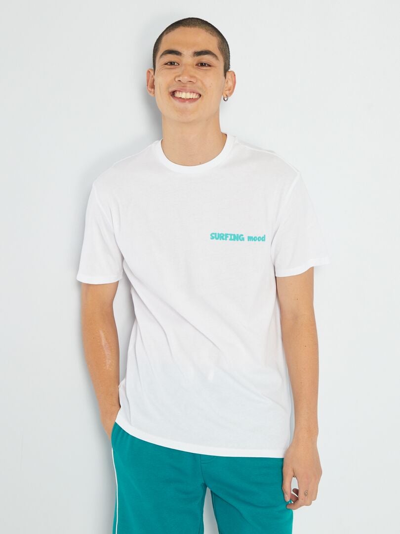 Camiseta de punto con estampado trasero Blanco - Kiabi