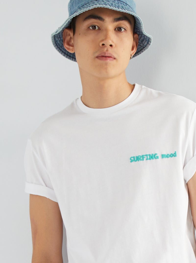 Camiseta de punto con estampado trasero Blanco - Kiabi