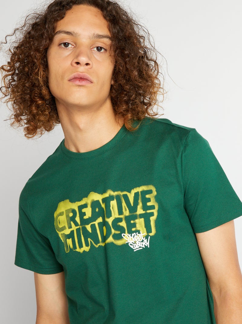 Camiseta de punto con estampado VERDE - Kiabi