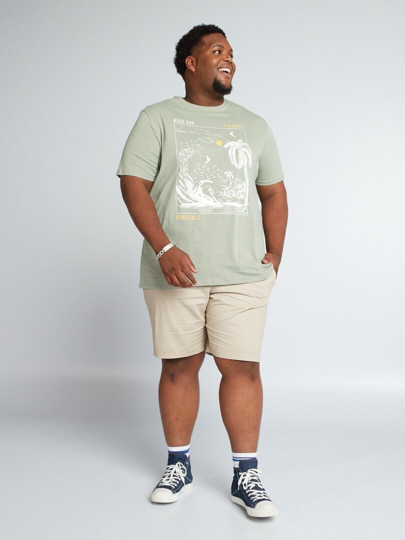 Camiseta de punto con estampado VERDE - Kiabi