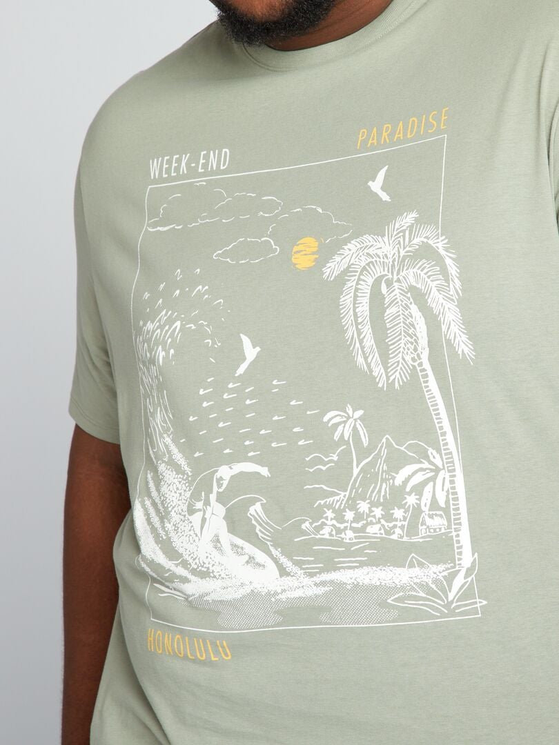 Camiseta de punto con estampado VERDE - Kiabi