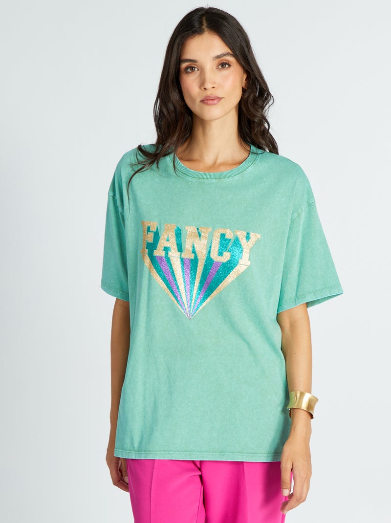 Camiseta de punto con estampado VERDE - Kiabi