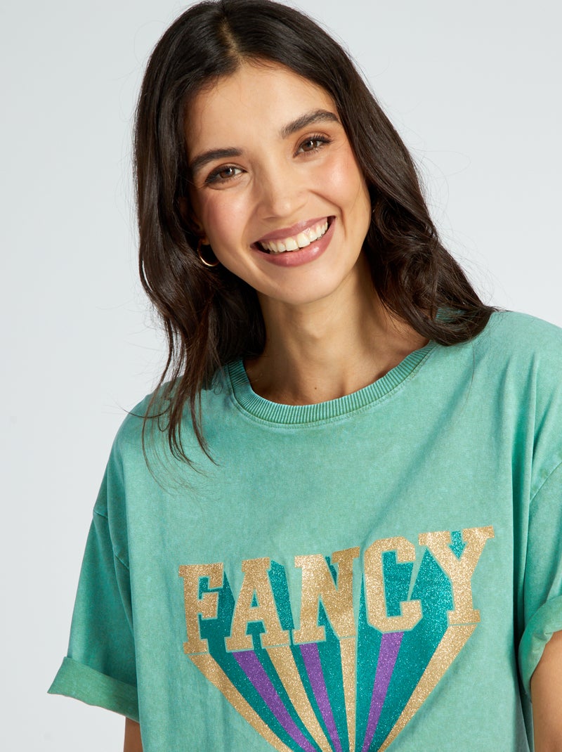Camiseta de punto con estampado VERDE - Kiabi