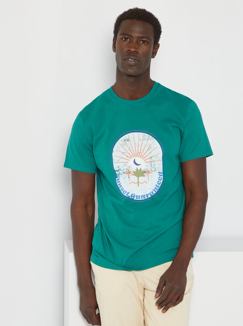 Camiseta de punto con estampado VERDE - Kiabi