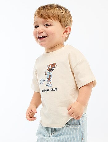 Camiseta de punto con estampado y manga corta