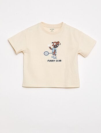 Camiseta de punto con estampado y manga corta