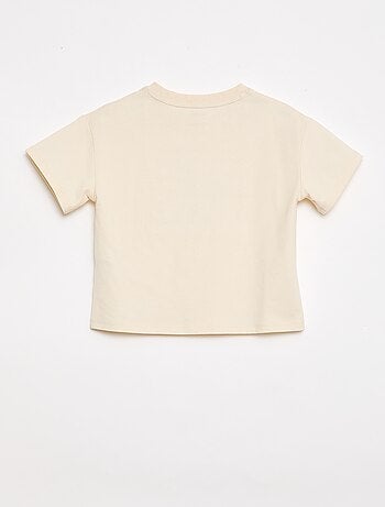 Camiseta de punto con estampado y manga corta