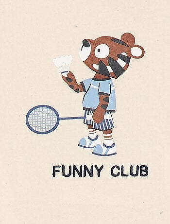 Camiseta de punto con estampado y manga corta