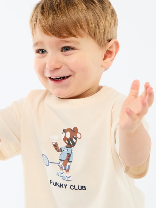 Camiseta de punto con estampado y manga corta - Kiabi