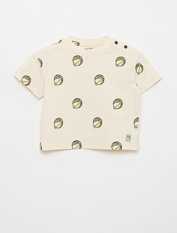 Camiseta de punto con estampado y manga corta