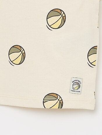 Camiseta de punto con estampado y manga corta