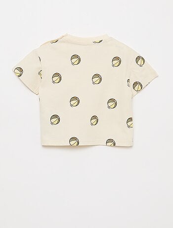 Camiseta de punto con estampado y manga corta