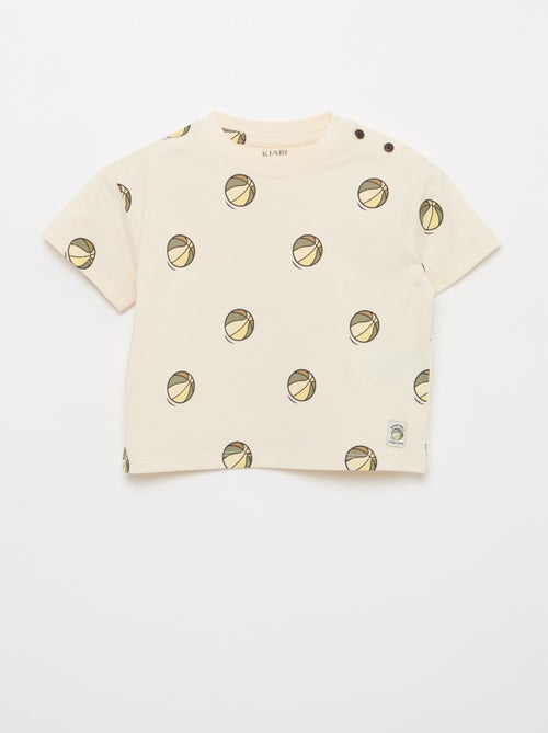 Camiseta de punto con estampado y manga corta - Kiabi