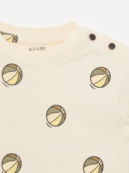 Camiseta de punto con estampado y manga corta - Kiabi