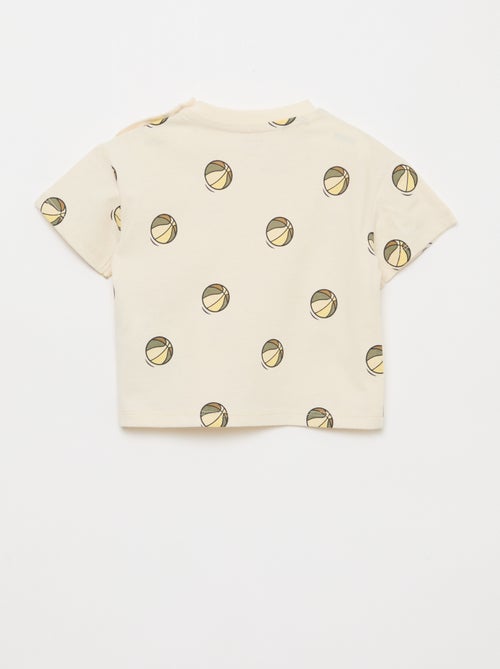 Camiseta de punto con estampado y manga corta - Kiabi