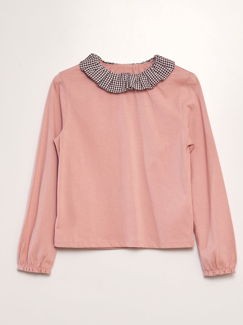 Camiseta de punto con gorguera ROSA - Kiabi