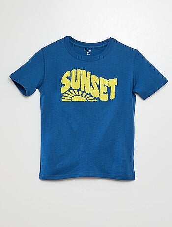Camiseta de punto con inscripción de rizo