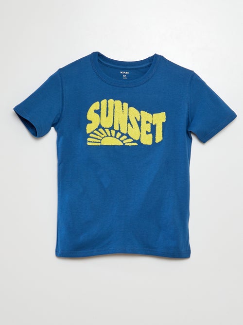 Camiseta de punto con inscripción de rizo - Kiabi