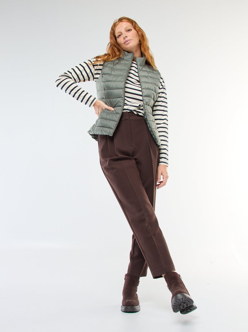 Camiseta de punto con manga larga y diseño de rayas Blanco - Kiabi