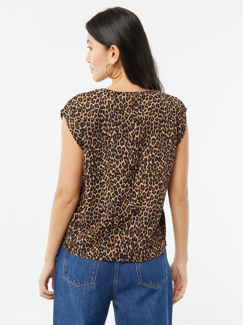 Camiseta de punto con manga murciélago BEIGE - Kiabi