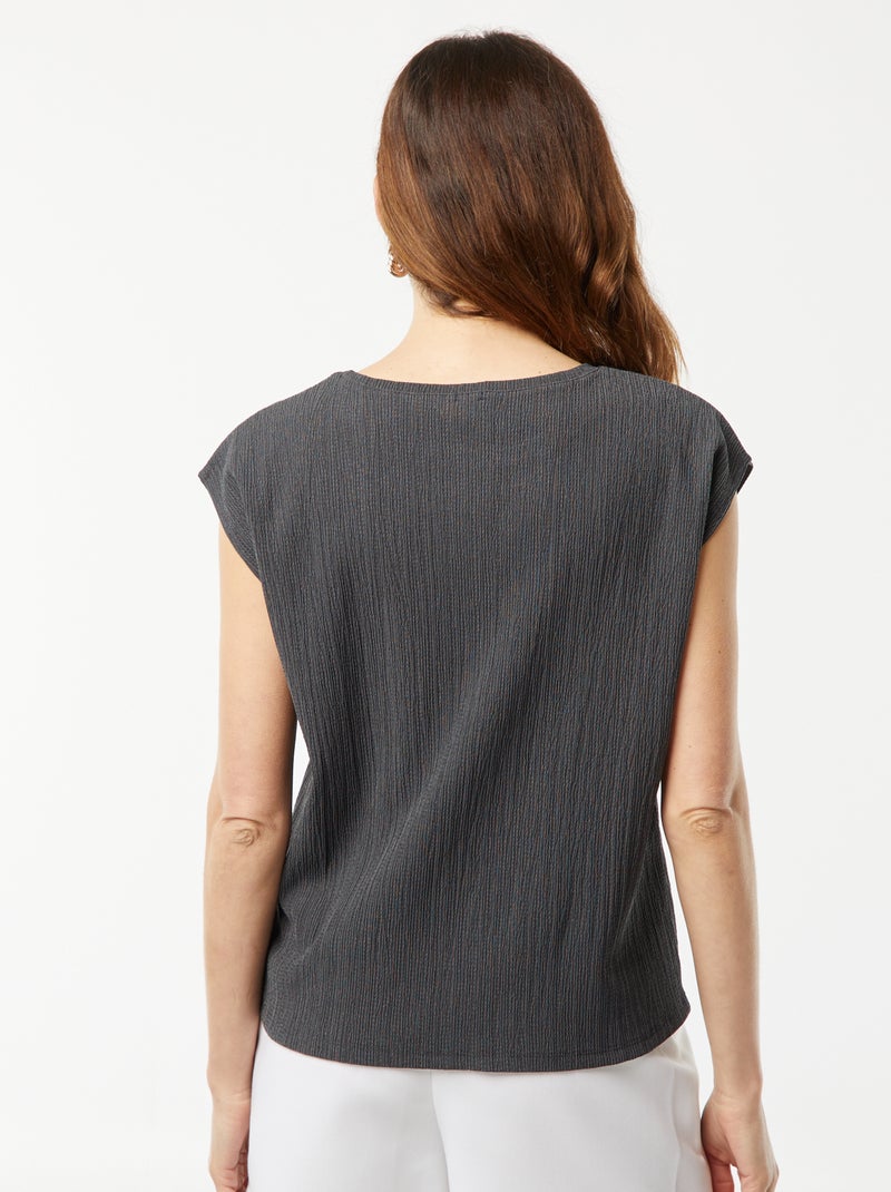 Camiseta de punto con manga murciélago GRIS - Kiabi