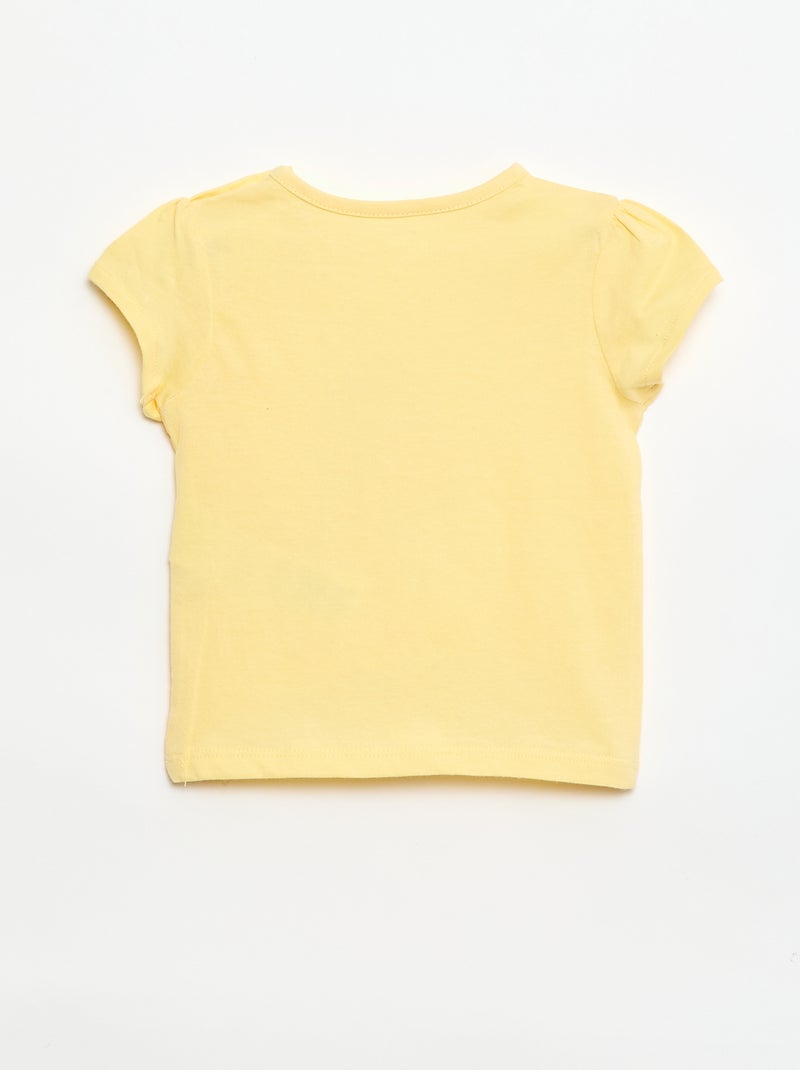 Camiseta de punto con mangas cortas Amarillo - Kiabi