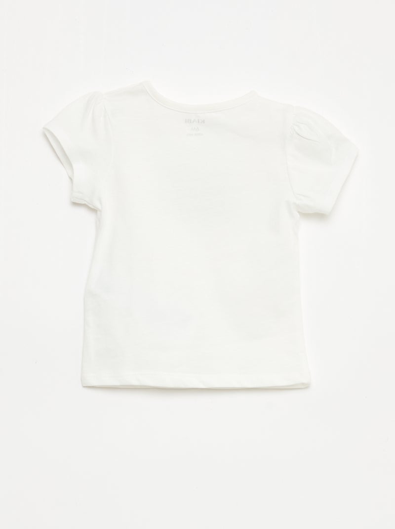 Camiseta de punto con mangas cortas Blanco - Kiabi