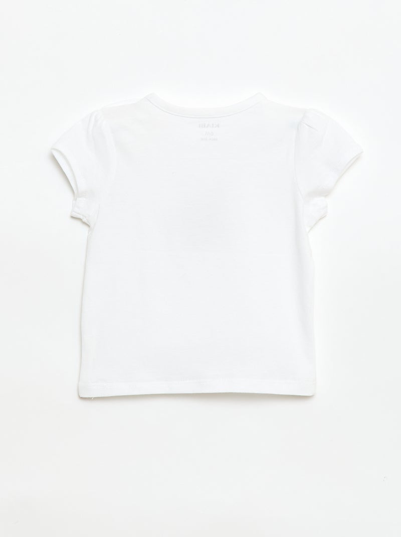 Camiseta de punto con mangas cortas Blanco - Kiabi