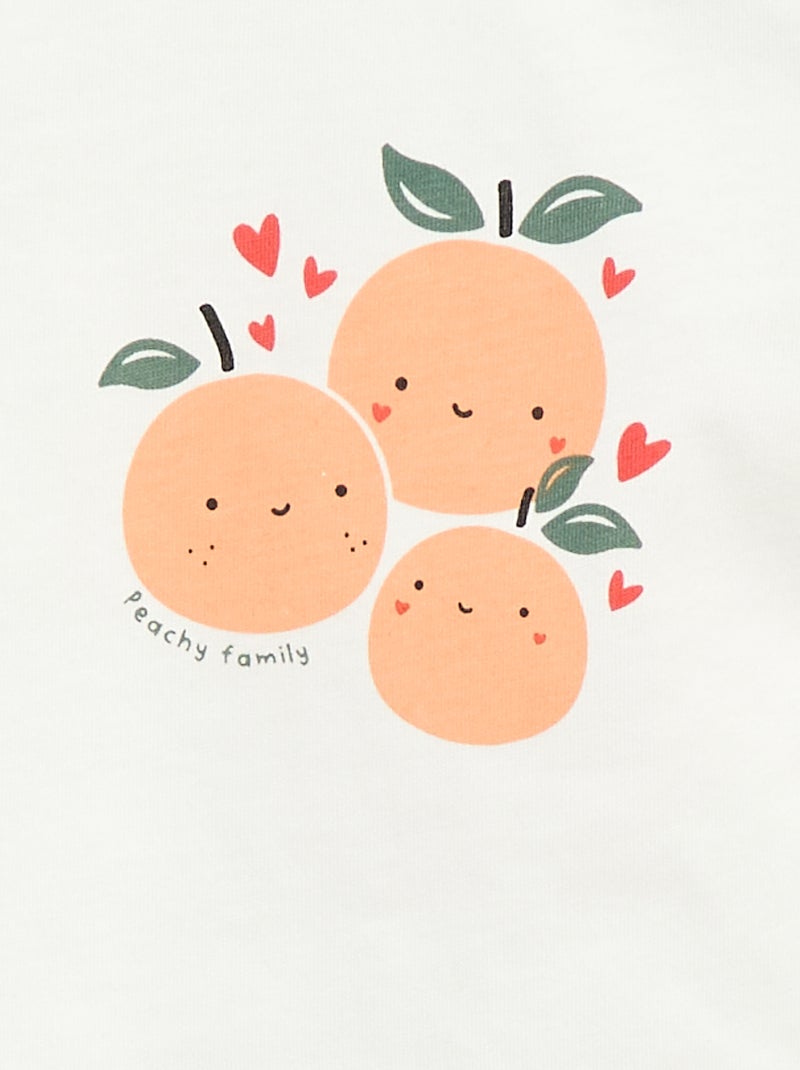Camiseta de punto con mangas cortas Blanco - Kiabi