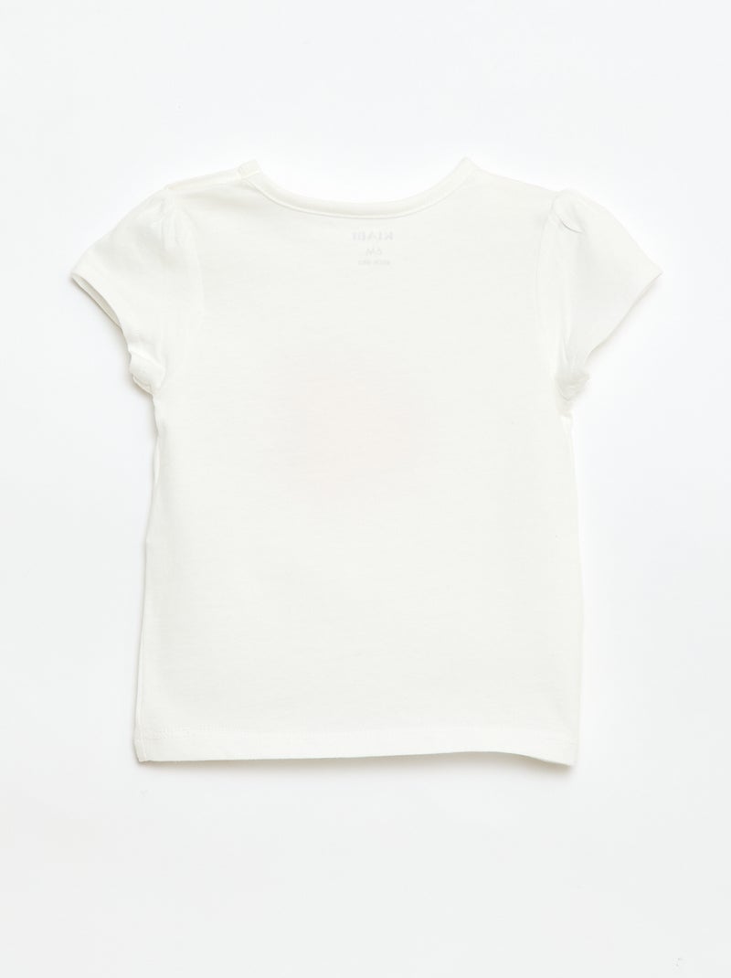 Camiseta de punto con mangas cortas Blanco - Kiabi