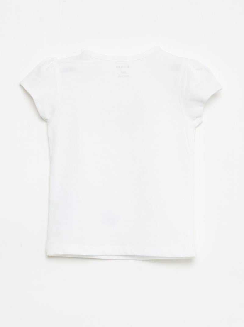 Camiseta de punto con mangas cortas Blanco - Kiabi