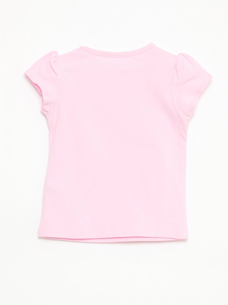 Camiseta de punto con mangas cortas Rosa - Kiabi