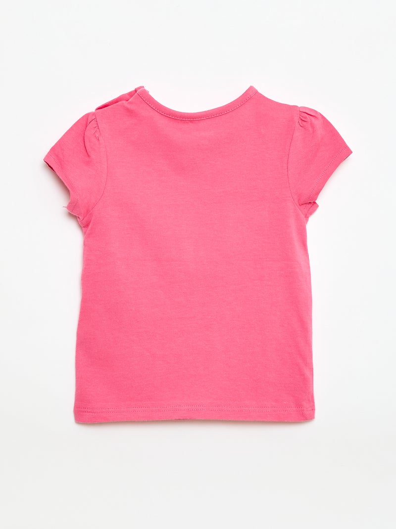 Camiseta de punto con mangas cortas Rosa - Kiabi