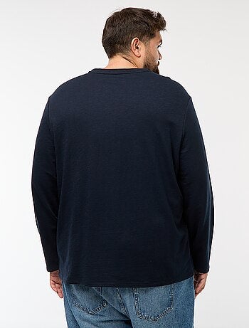 Camiseta de punto con mangas largas y cuello tunecino