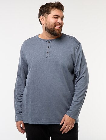 Camiseta de punto con mangas largas y cuello tunecino