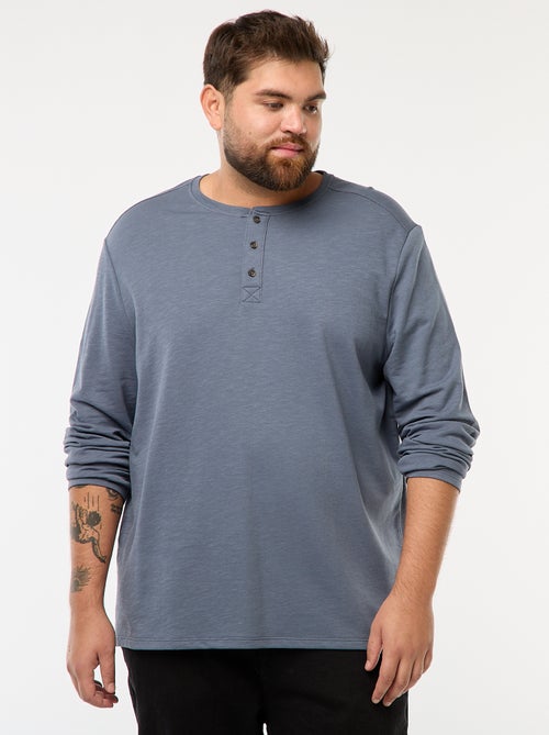 Camiseta de punto con mangas largas y cuello tunecino - Kiabi