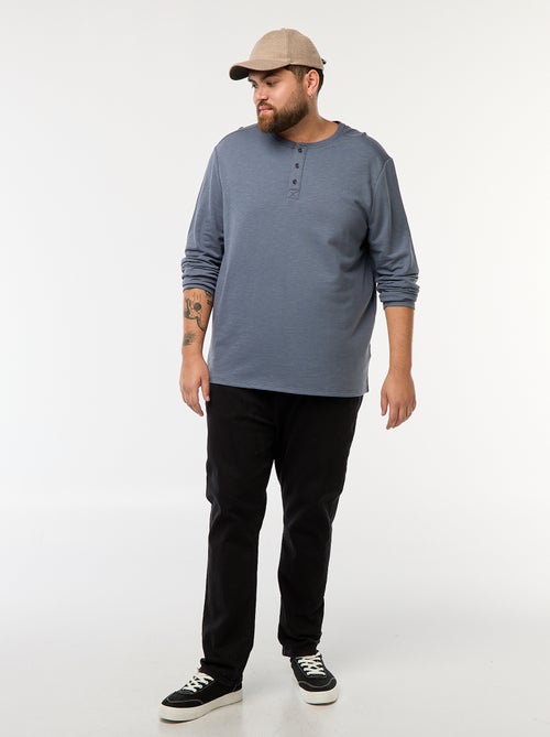 Camiseta de punto con mangas largas y cuello tunecino - Kiabi