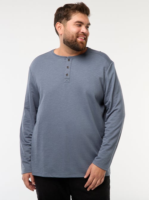 Camiseta de punto con mangas largas y cuello tunecino - Kiabi