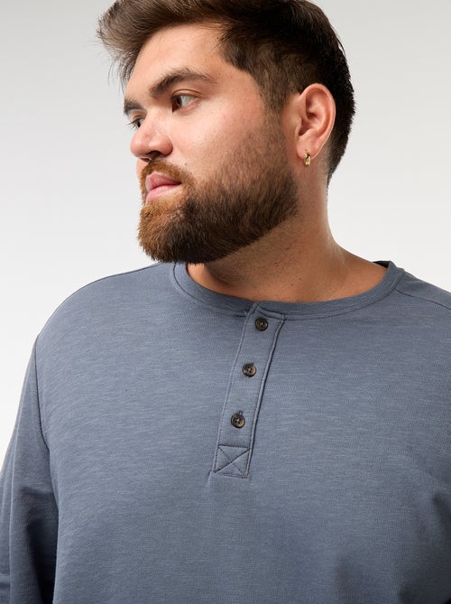 Camiseta de punto con mangas largas y cuello tunecino - Kiabi