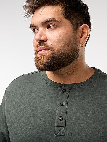 Camiseta de punto con mangas largas y cuello tunecino