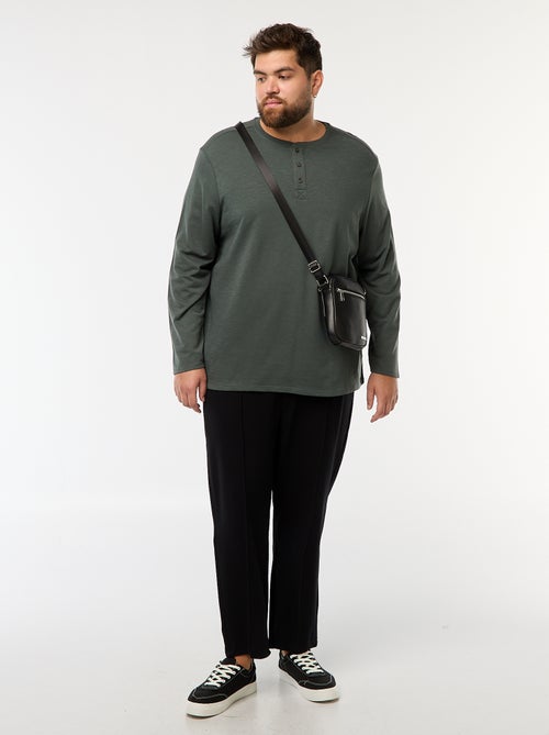 Camiseta de punto con mangas largas y cuello tunecino - Kiabi