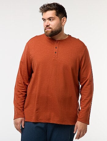Camiseta de punto con mangas largas y cuello tunecino