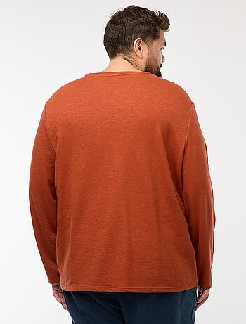 Camiseta de punto con mangas largas y cuello tunecino
