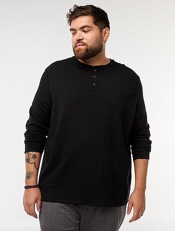 Camiseta de punto con mangas largas y cuello tunecino