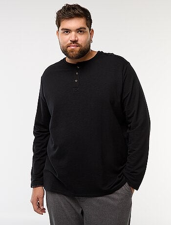 Camiseta de punto con mangas largas y cuello tunecino