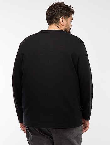 Camiseta de punto con mangas largas y cuello tunecino