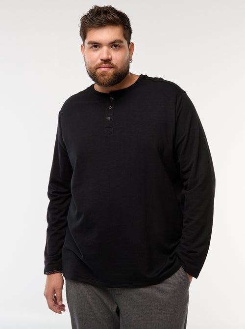 Camiseta de punto con mangas largas y cuello tunecino - Kiabi