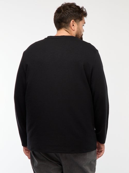 Camiseta de punto con mangas largas y cuello tunecino - Kiabi