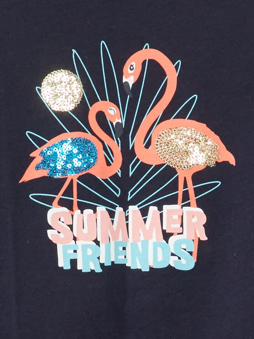 Camiseta de punto con motivos de fantasía AZUL - Kiabi