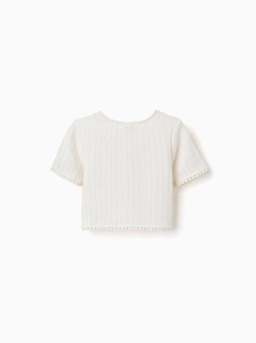 Camiseta de punto con ribete de croché - Kiabi Camiseta de punto con ribete de croché - Kiabi